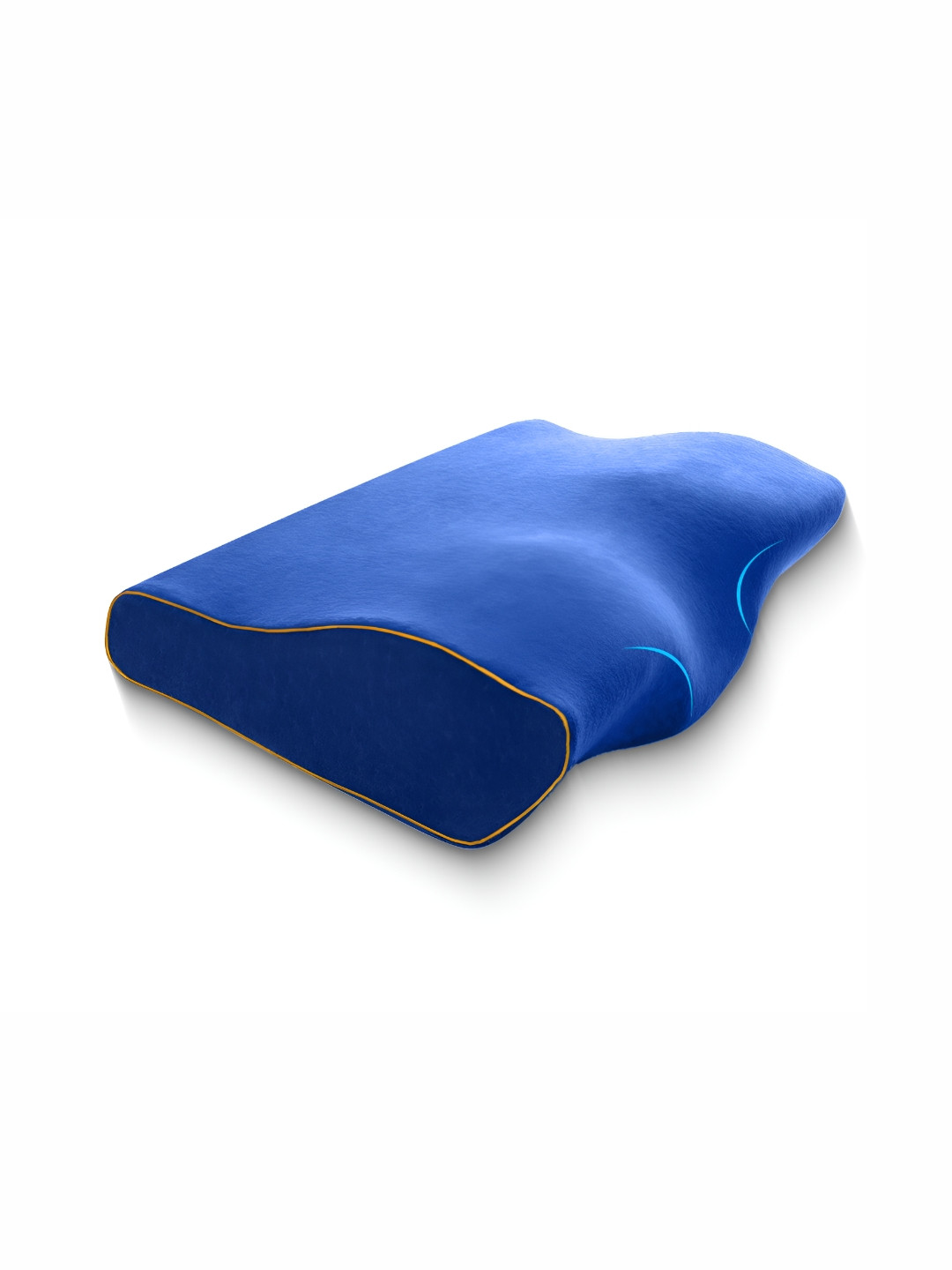 Sleepsia Blue Solid Polycotton Hypoallergenic Medium Memory Foam Therapedic Pillow-50.8 x 33.02 x 10.4 cm