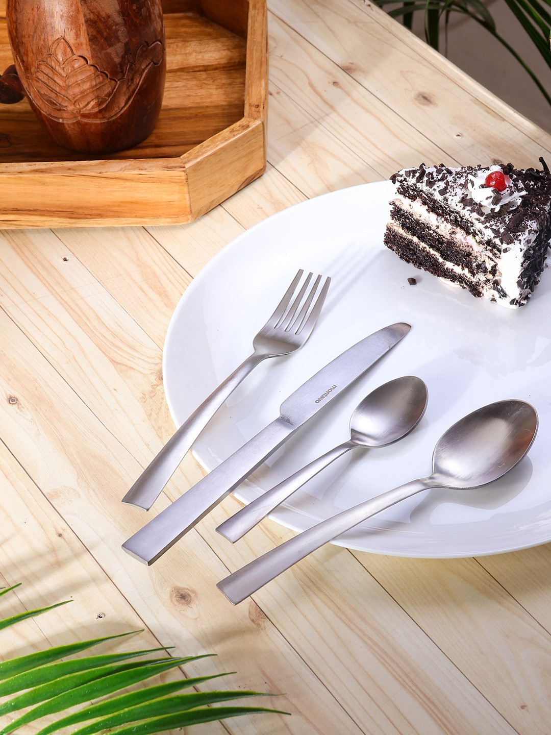 FNS Casper Silver 24 Pieces Steel Mixed Cutlery Holder Set