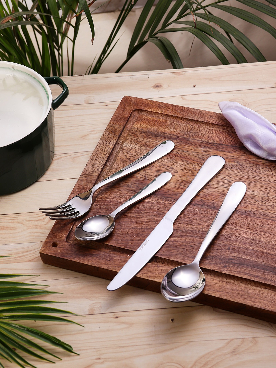 FNS Silver Steel 24 Pieces Mixed Cutlery Set