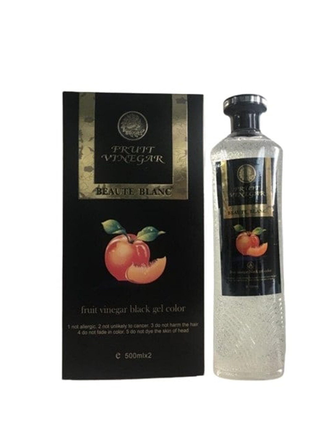 Beaute Blanc Set of 2 Fruit Vinegar Hair Color Gel - 500ml Each - Black