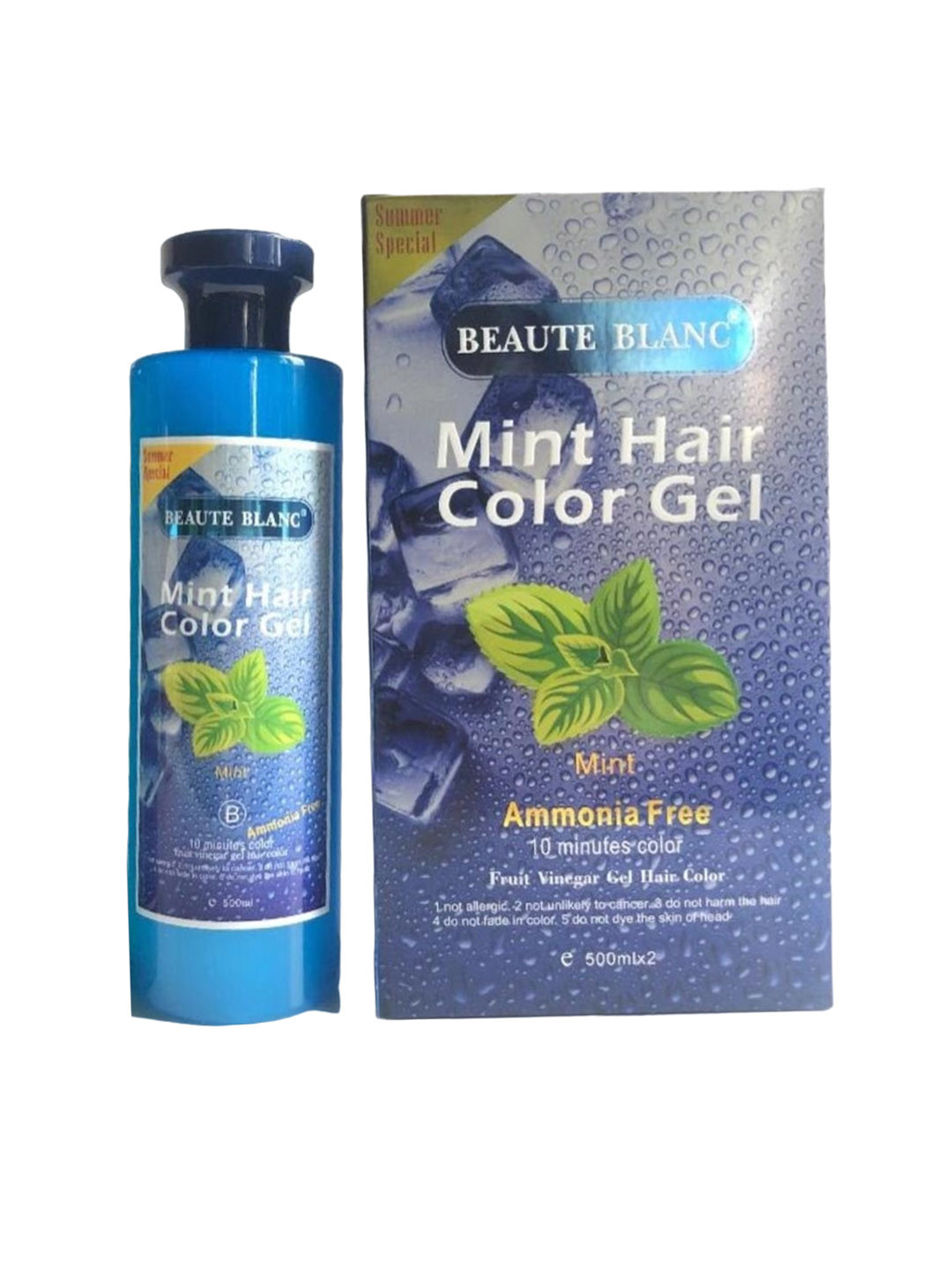 Beaute Blanc Set of 2 Mint Hair Color Gel - 500ml Each - Black