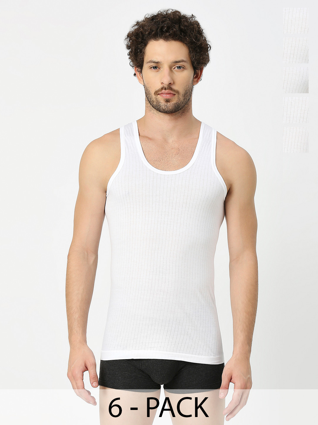 FRENCHIE Pack Of 6 Assorted Cotton Innerwear Vests FRELT_New_P6_80