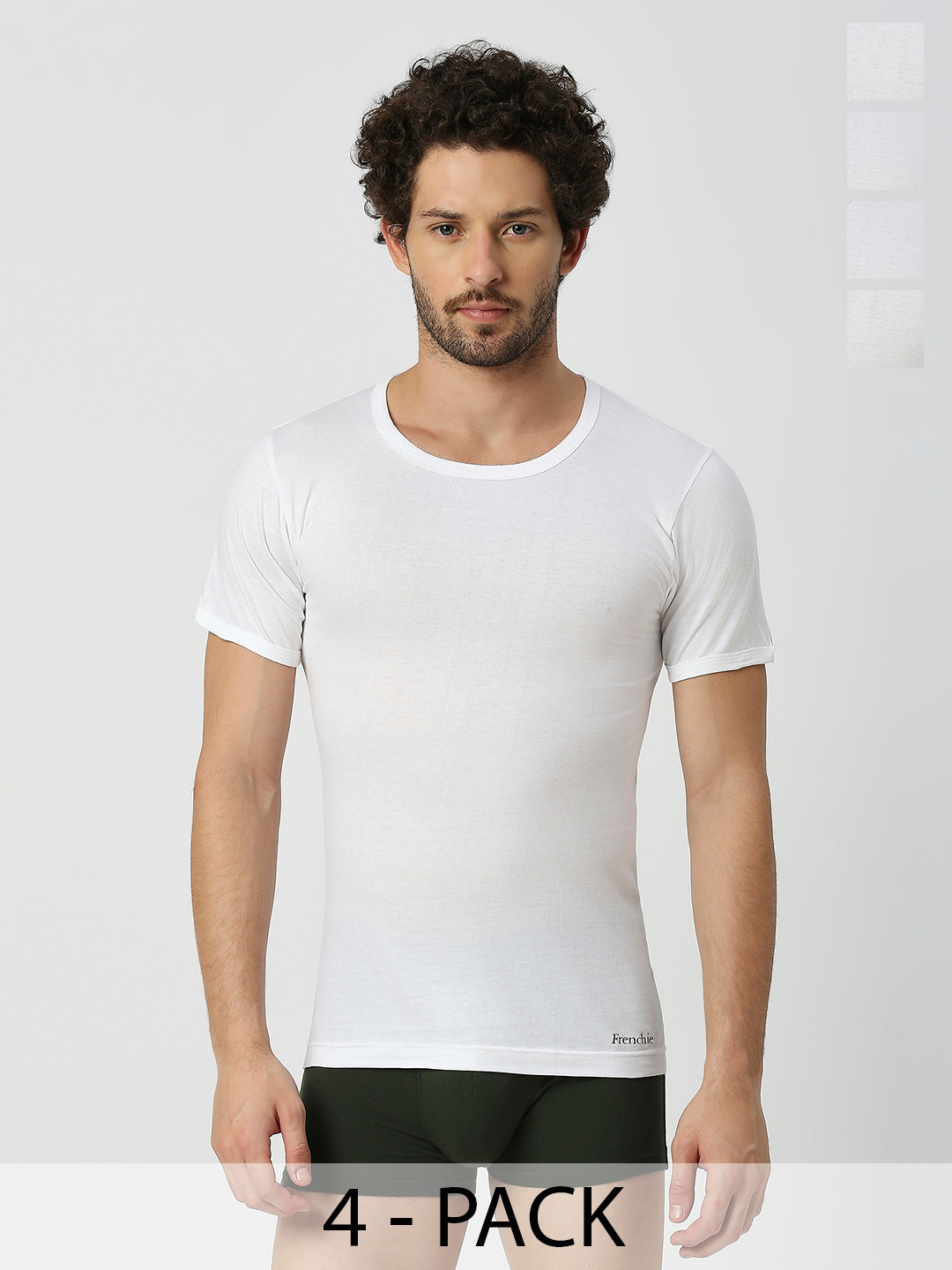 FRENCHIE Pack Of 4 Assorted Pure Cotton Innerwear Vests FR-MI-VS-OXYRS-2X5-80-PO4