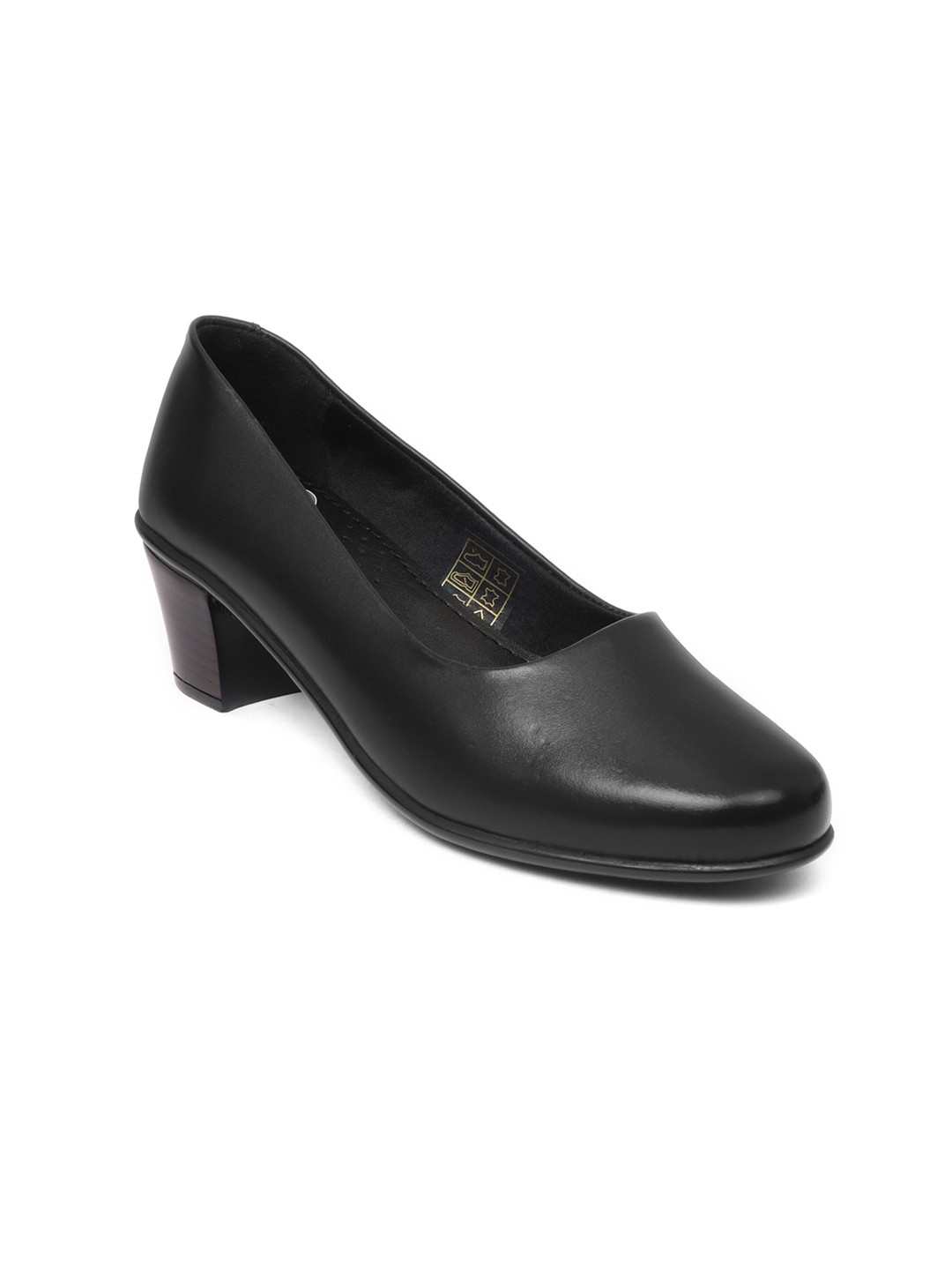 Zoom Shoes Textured Leather Block Heel Pumps