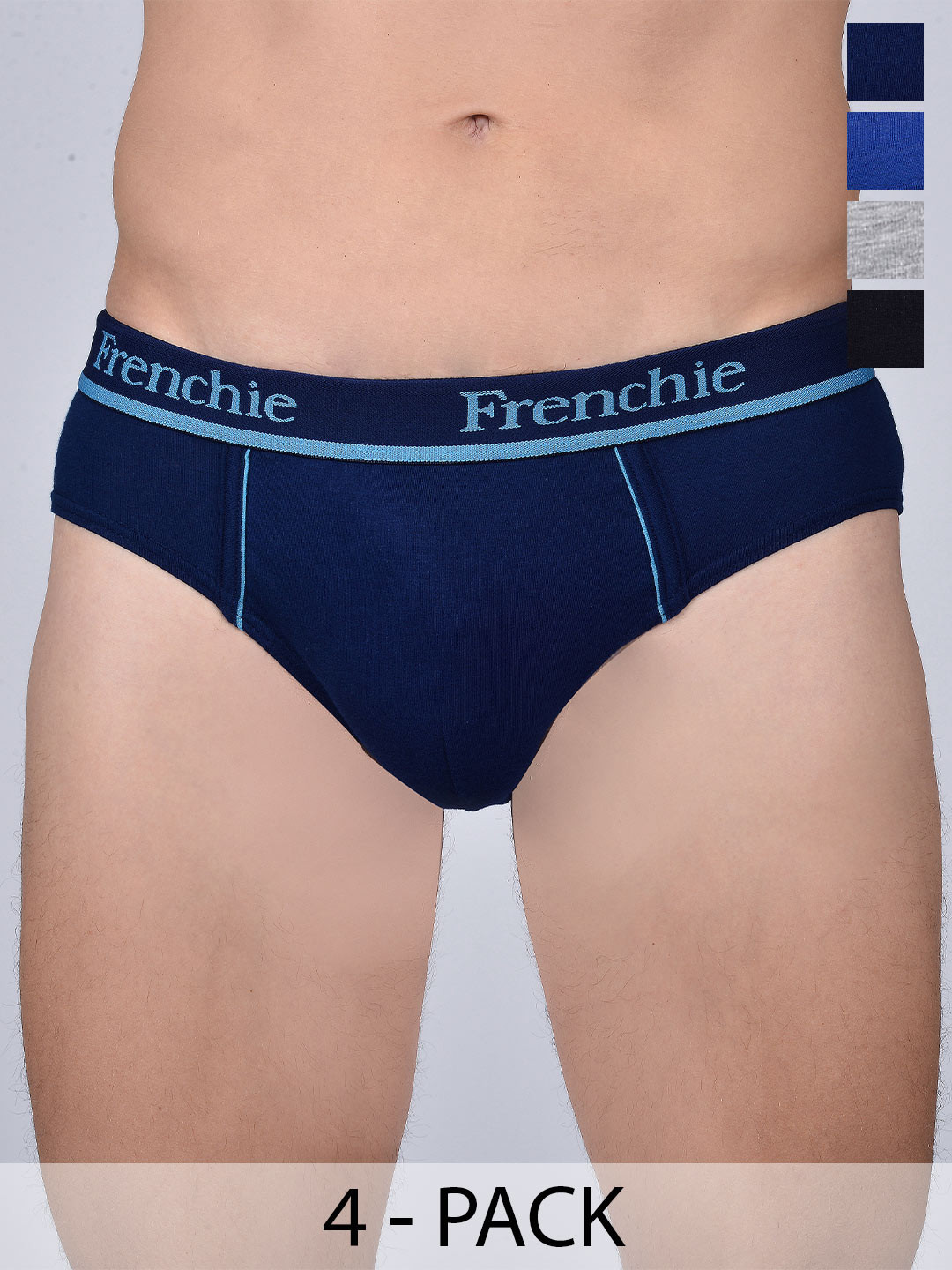 FRENCHIE Pack Of 4 Assorted Cotton Basic Briefs FR-MI-BF-PRO-10P-110-PO4
