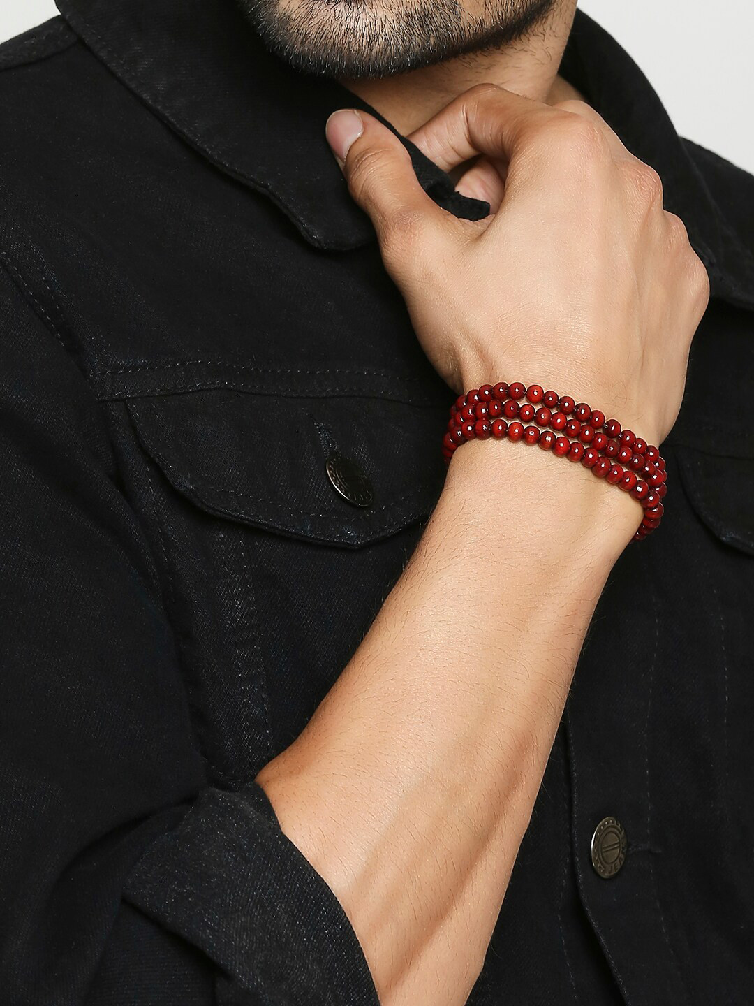 OOMPH Men Wood Multistrand Bracelet