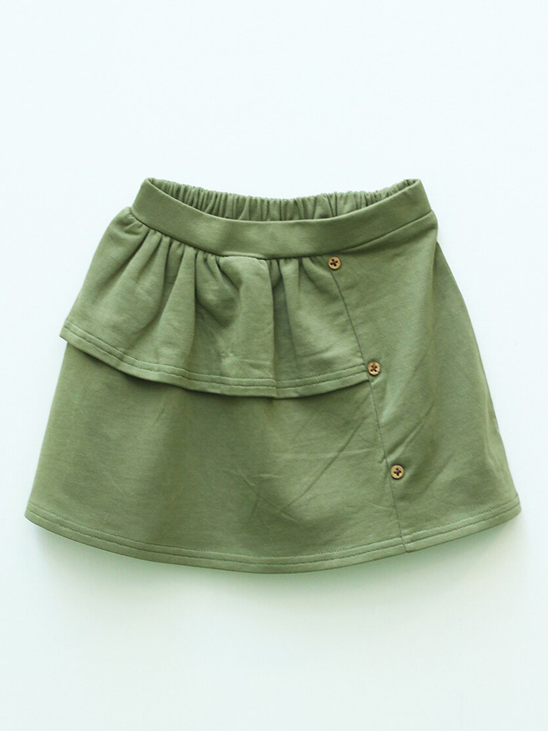 BAESD Girls Earthy Tweens Basil Mini Pure Cotton A-Line Skirt