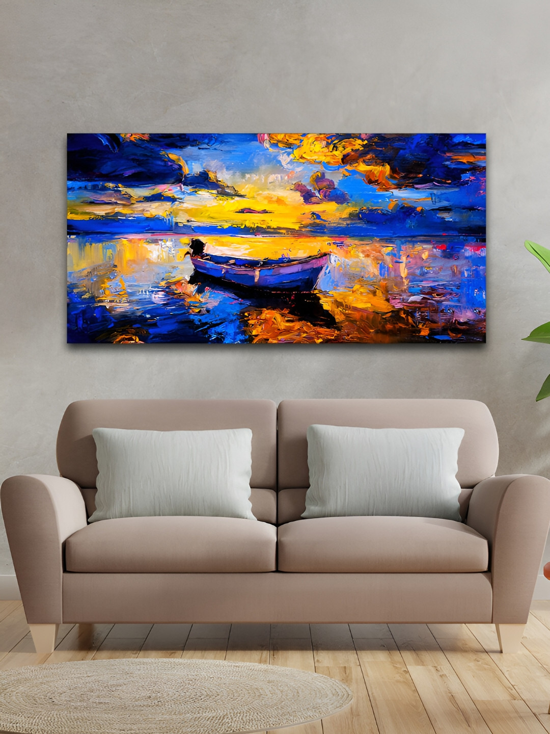 VibeCrafts Sunset Canvas Wall Living Room Rectangle Paintings Wall Art -1.22 x 24.02In