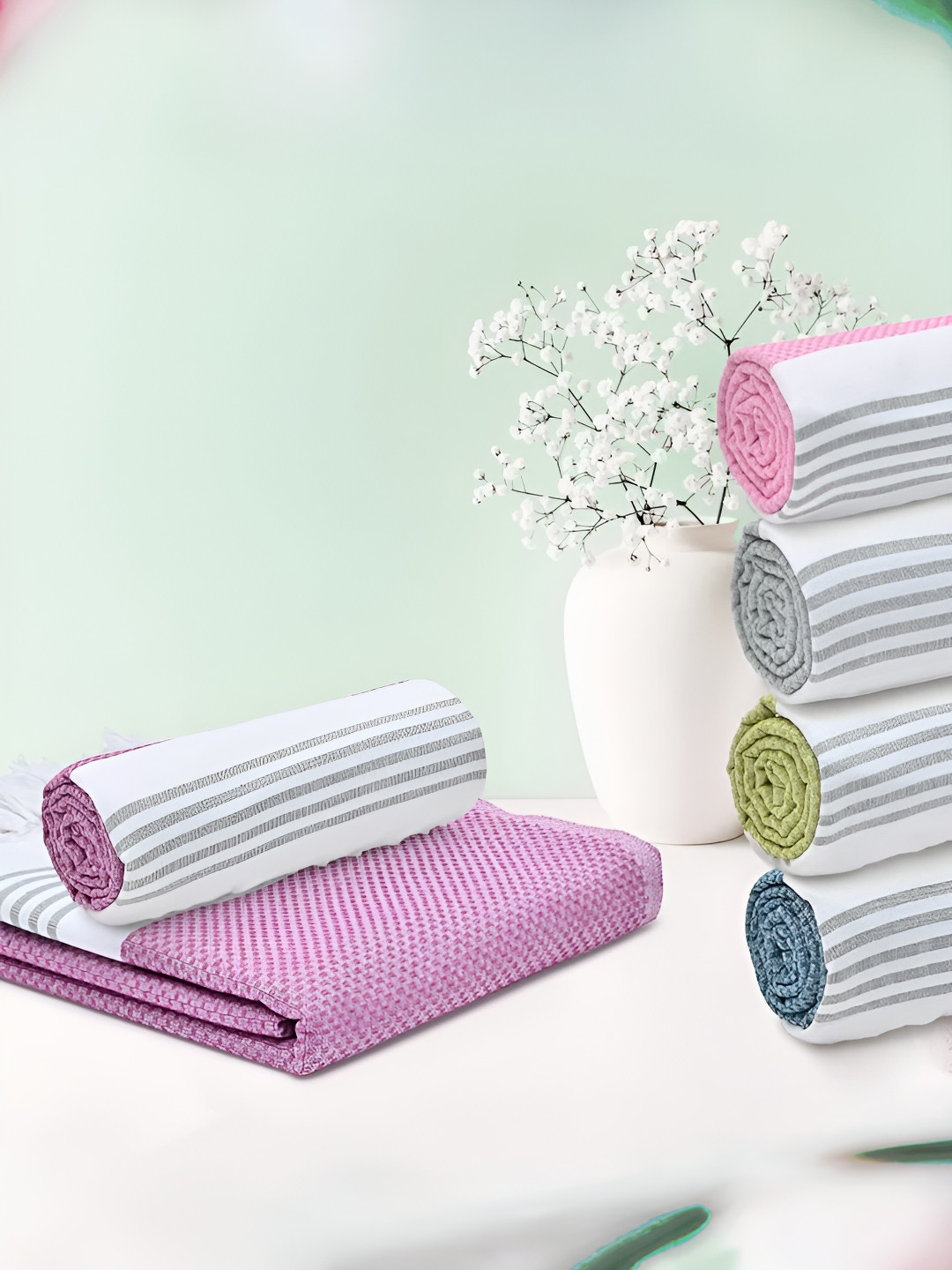 The Better Home Purple Cotton 500 GSM Bath Towel