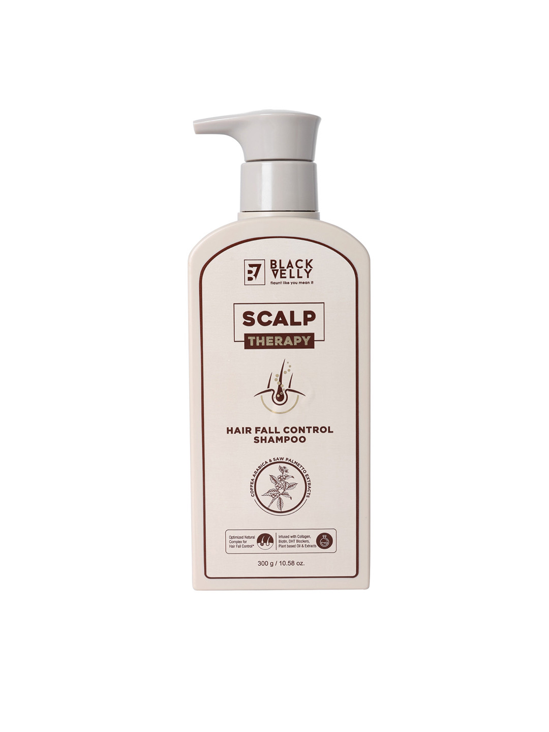 BLACKVELLY Scalp Therapy Hairfall Control Shampoo with Coffea Arabica & Biotin - 300 g