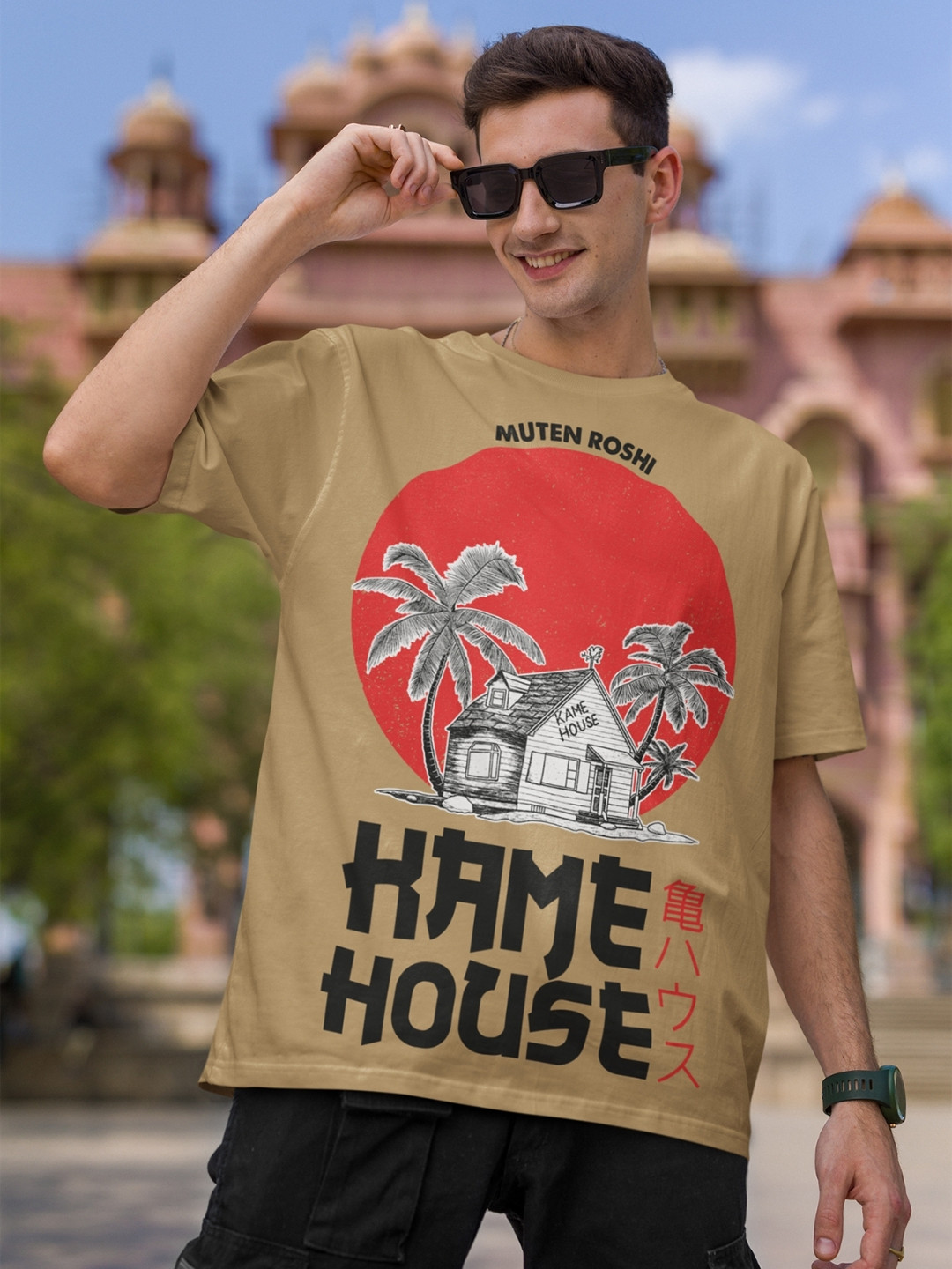 CAPTCHA Kame House Anime Printed Drop-shoulder Pure Cotton Oversized Tshirt