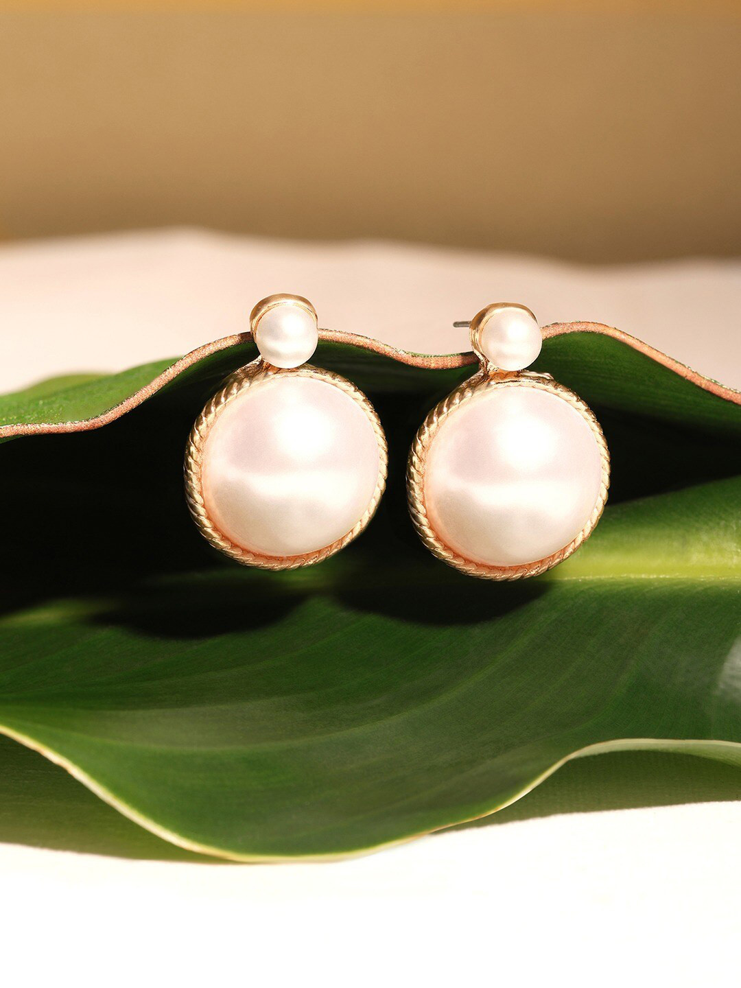 AMI Gold-Plated Pearl Drop Earrings
