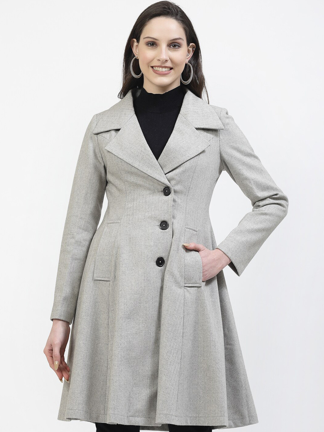 Owncraft Notched Lapel Woollen Princess Coat
