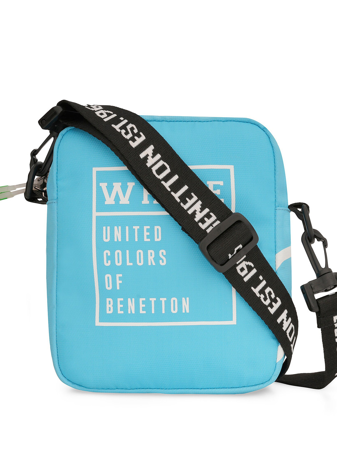 United Colors of Benetton Unisex Typography Printed Messenger Bag