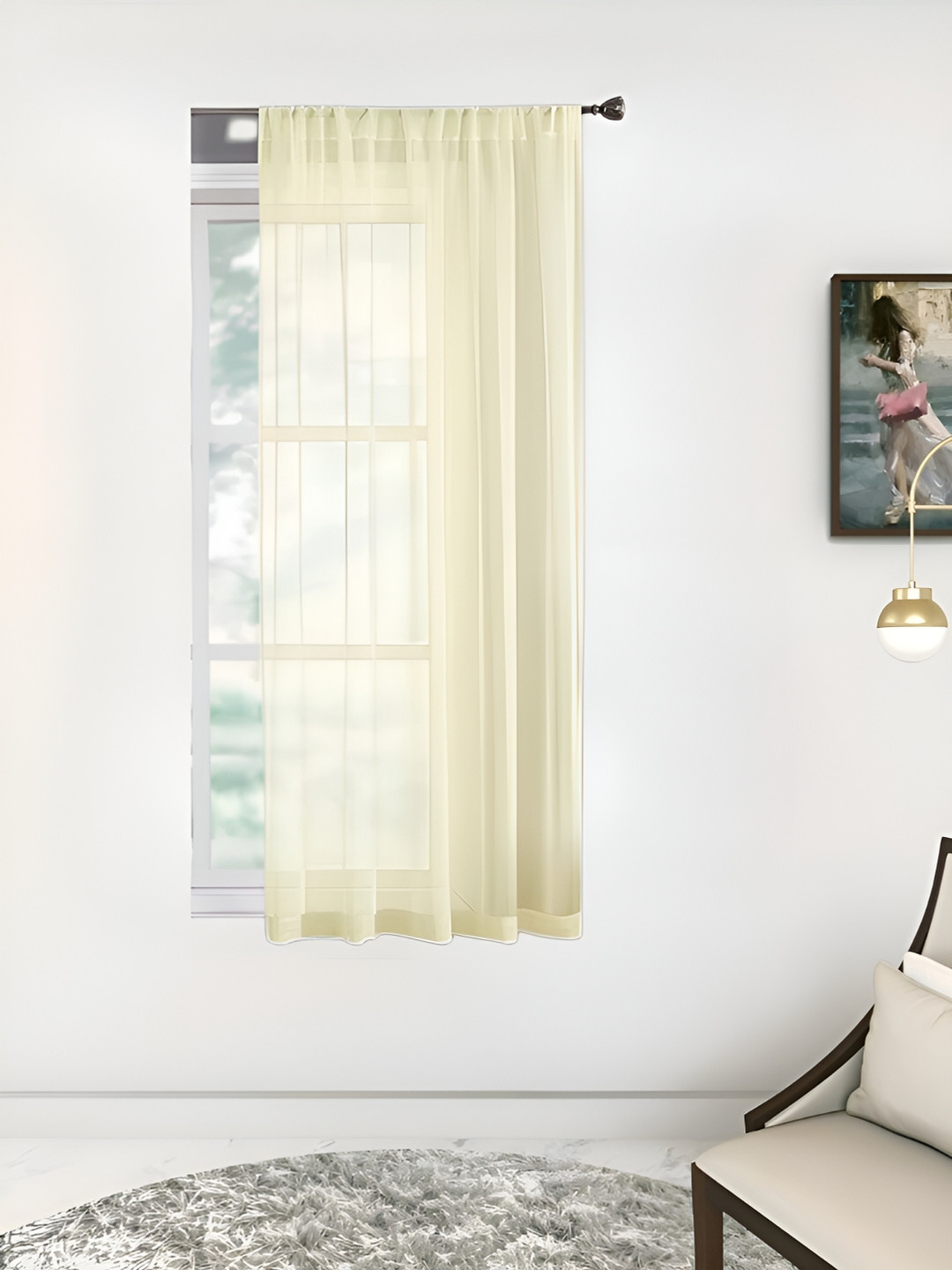 THE CONVERSION Cream Sheer Window Curtain