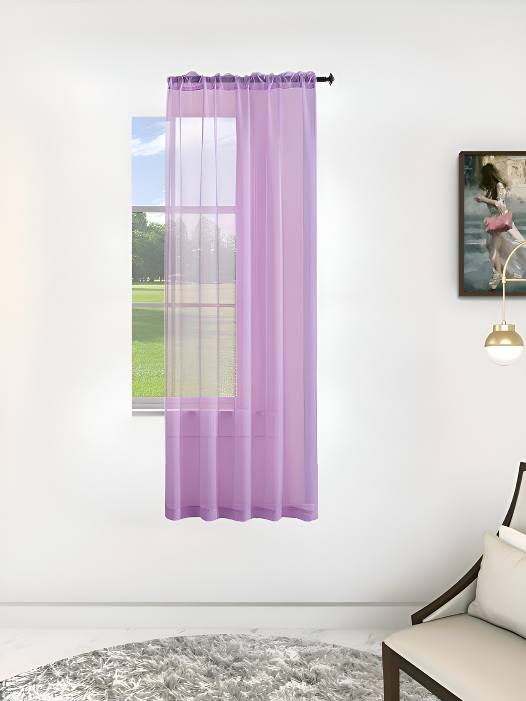 THE CONVERSION Purple Sheer Window Curtain