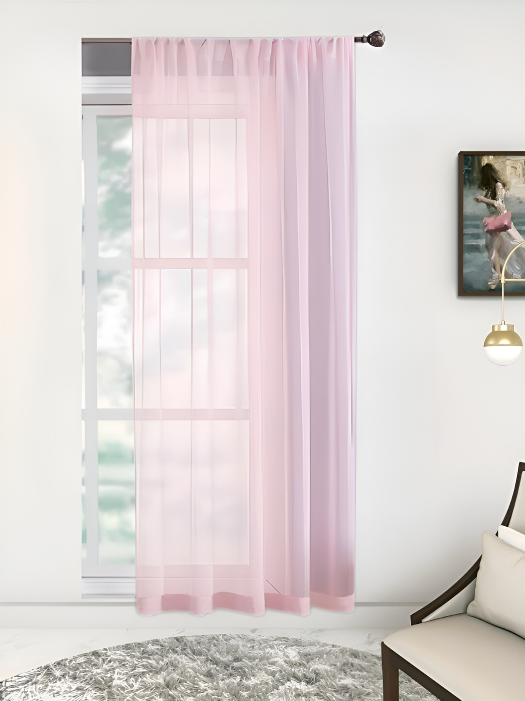 THE CONVERSION Pink Sheer Door Curtain