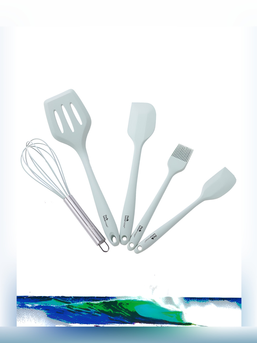 The Better Home Green 5 Pcs Silicone Spatula Set