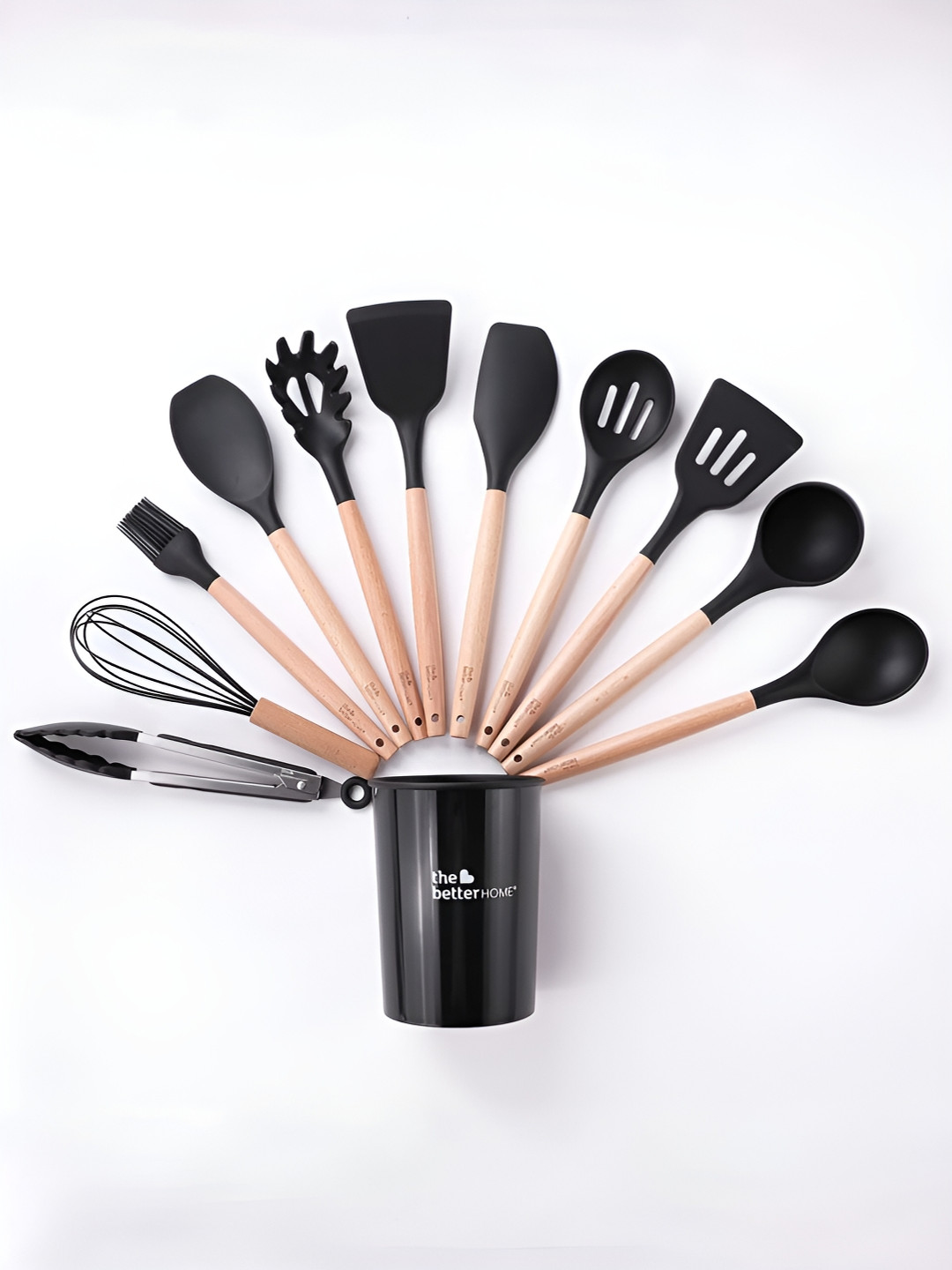 The Better Home Black & Brown 12 Pcs Silicone Spatula Set