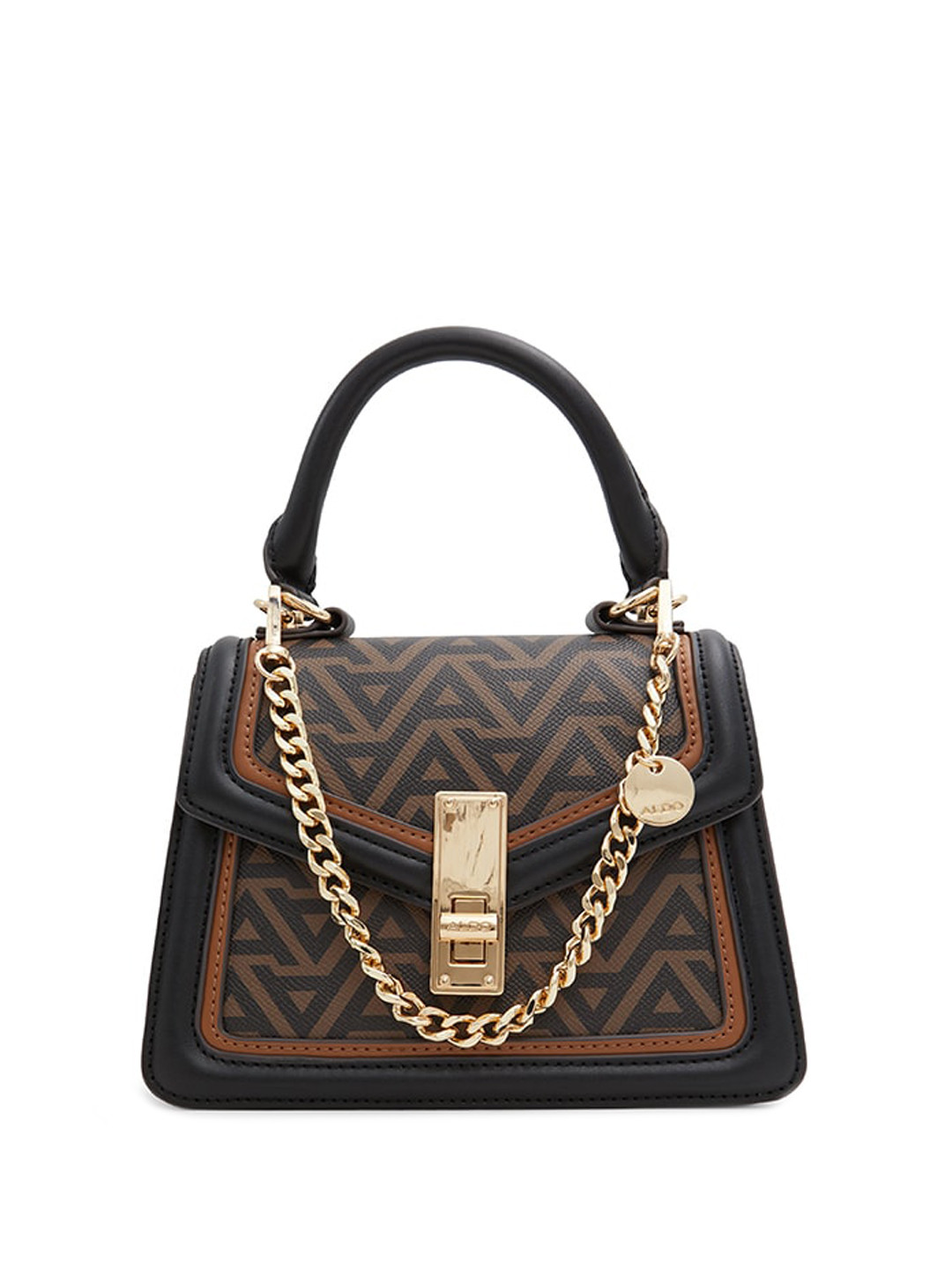 ALDO Geometric Printed Structured Satchel Bag