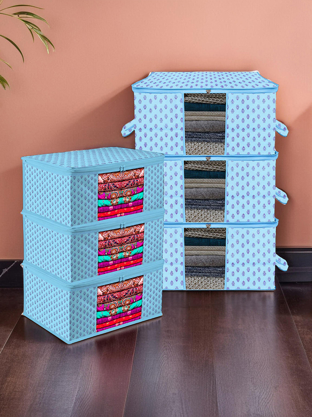 Kuber Industries Blue & Purple 6 Pieces Regular Multi-Utility Organisers