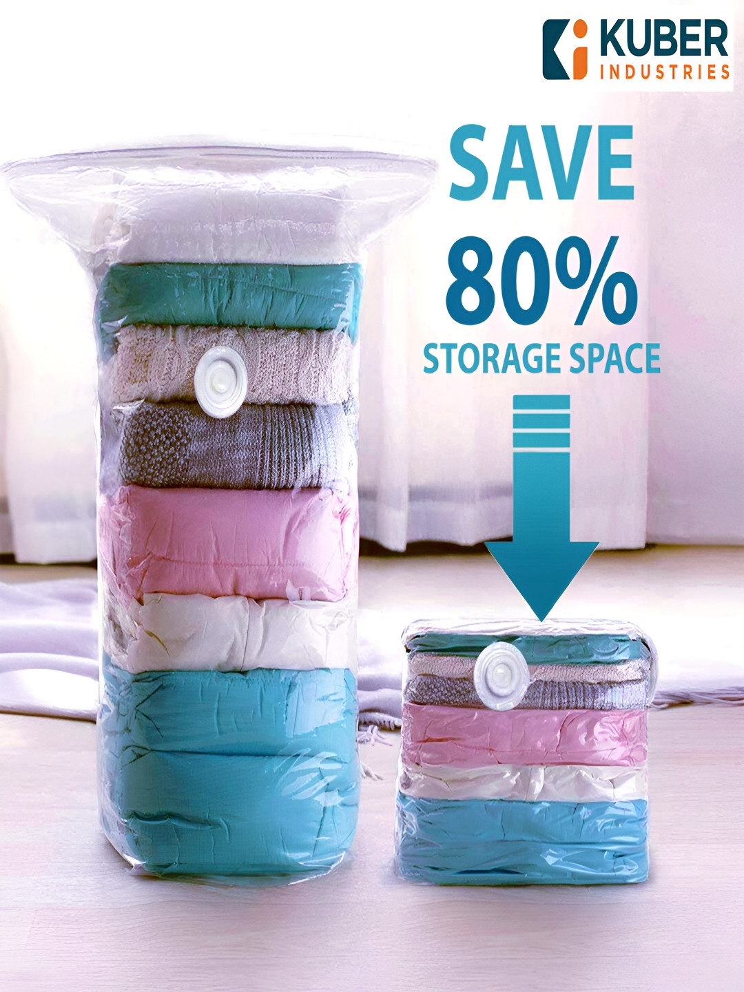 Kuber Industries Transparent 2 Pieces Regular Sweater Organisers