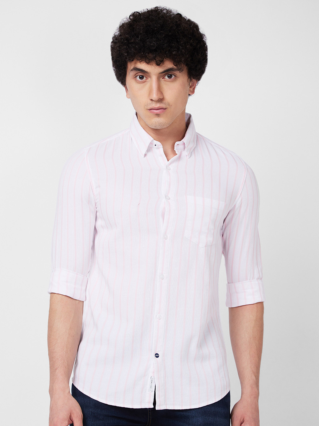 SPYKAR Vertical Striped Cotton Casual Shirt