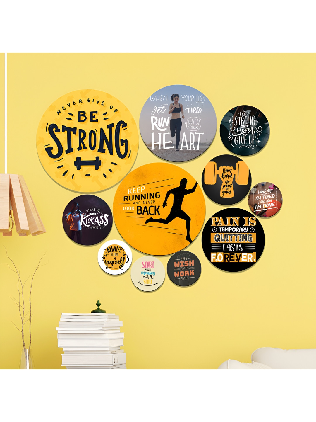 SAF Hard working MDF Crafted Ceramics Glossy Sticking Hall Wall Hangings-7.5In