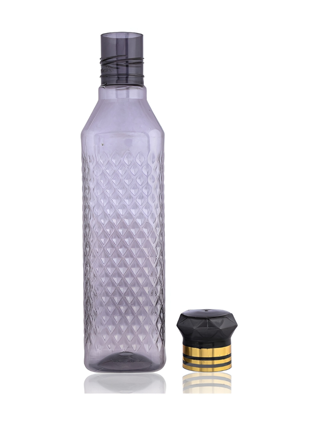 Kuber Industries Square H2O Black Plastic Spill Proof 9 Piece Water Bottle - 1L