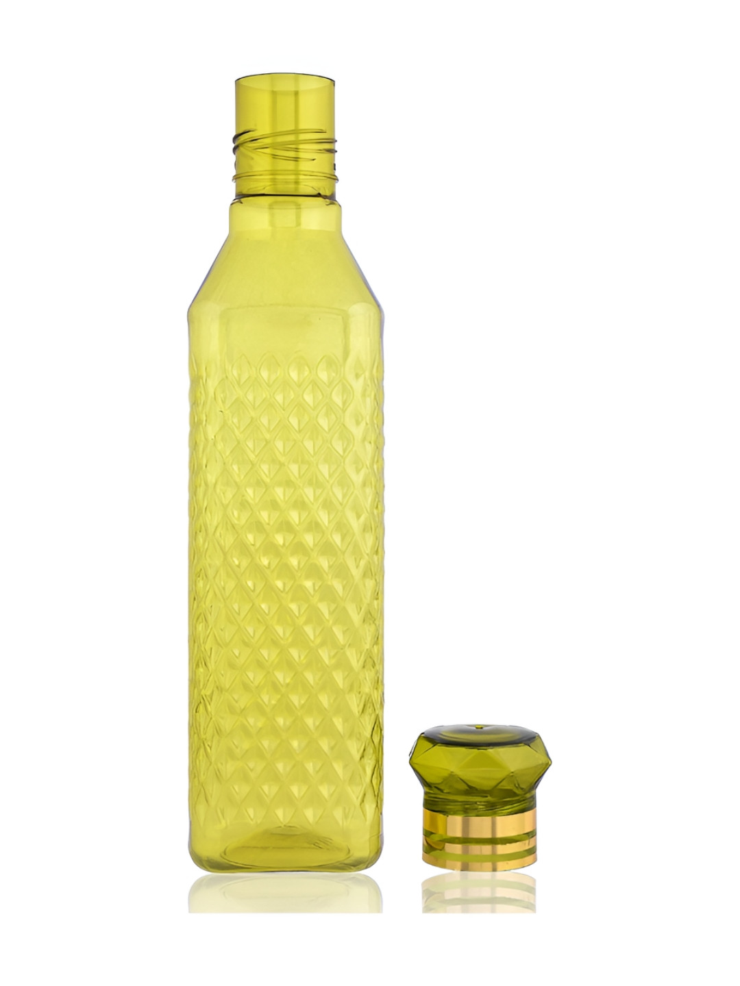 Kuber Industries Yellow Solid Plastic Spill Proof 12 Piece Water Bottle - 1L