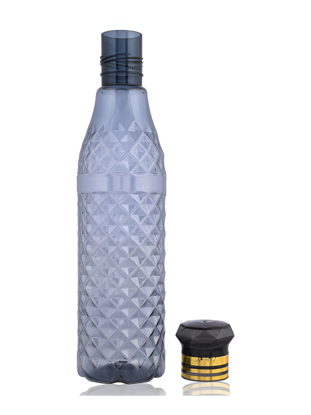 Kuber Industries Crystal Bingo Grey Solid Plastic Spill Proof 6 Piece Water Bottle - 1L