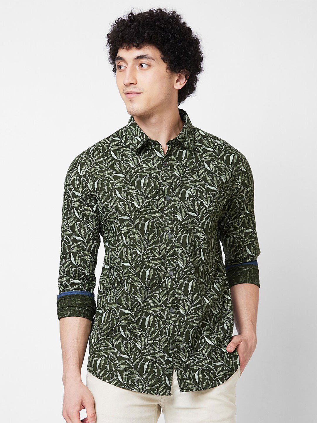 SPYKAR Floral Printed Long Sleeves Cotton Casual Shirt