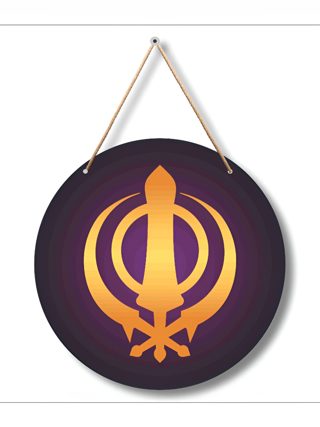 SAF Sikh religious Wood Crafted Ceramics Matte Hanging Hall Wall Hangings-15In