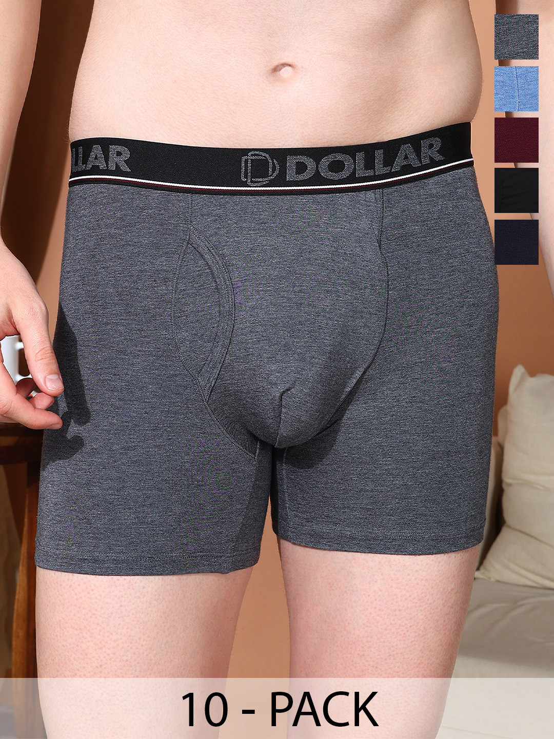 Dollar Bigboss Men Solid Pack of 10 Cotton Modal Trunk