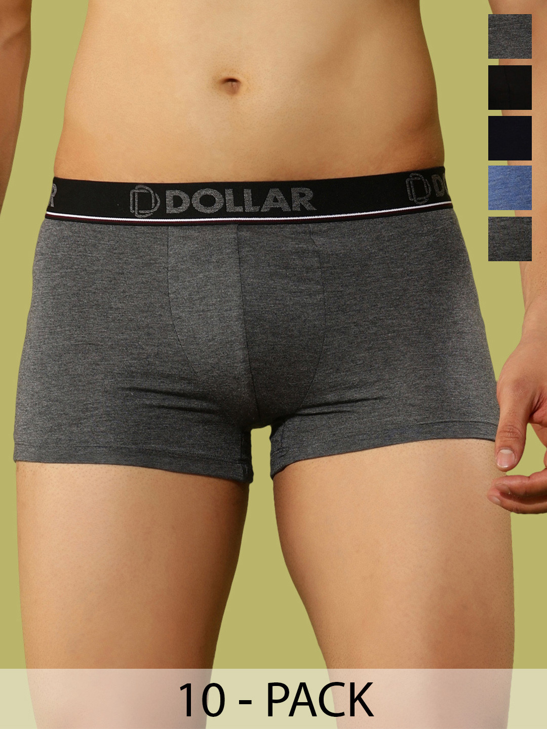 Dollar Bigboss Men Solid Pack of 10 Cotton Modal Trunk