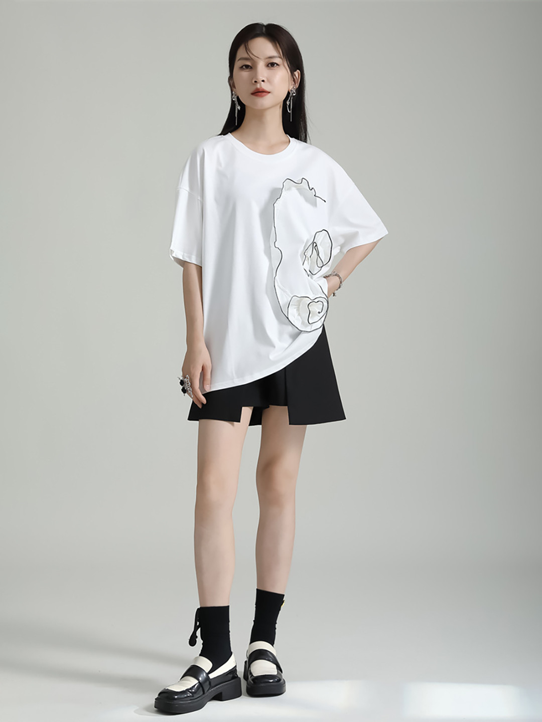 JC Collection Applique Detail Longline Top