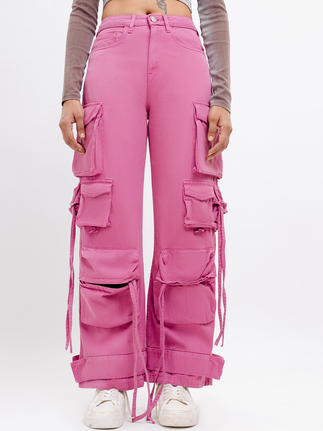 FREAKINS Women Wide Leg High Rise Pure Cotton Jeans - Jeans for Women 27180808 | Myntra