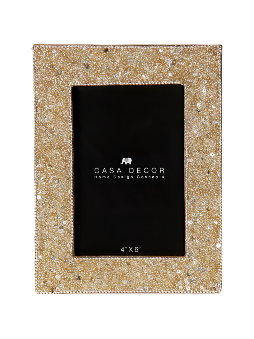 CASA DECOR Silver Toned & Gold Toned Wooden Table Photo Frame