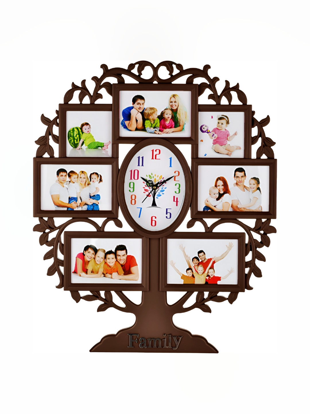 Attractionz Brown Square Contemporary Wall Clock