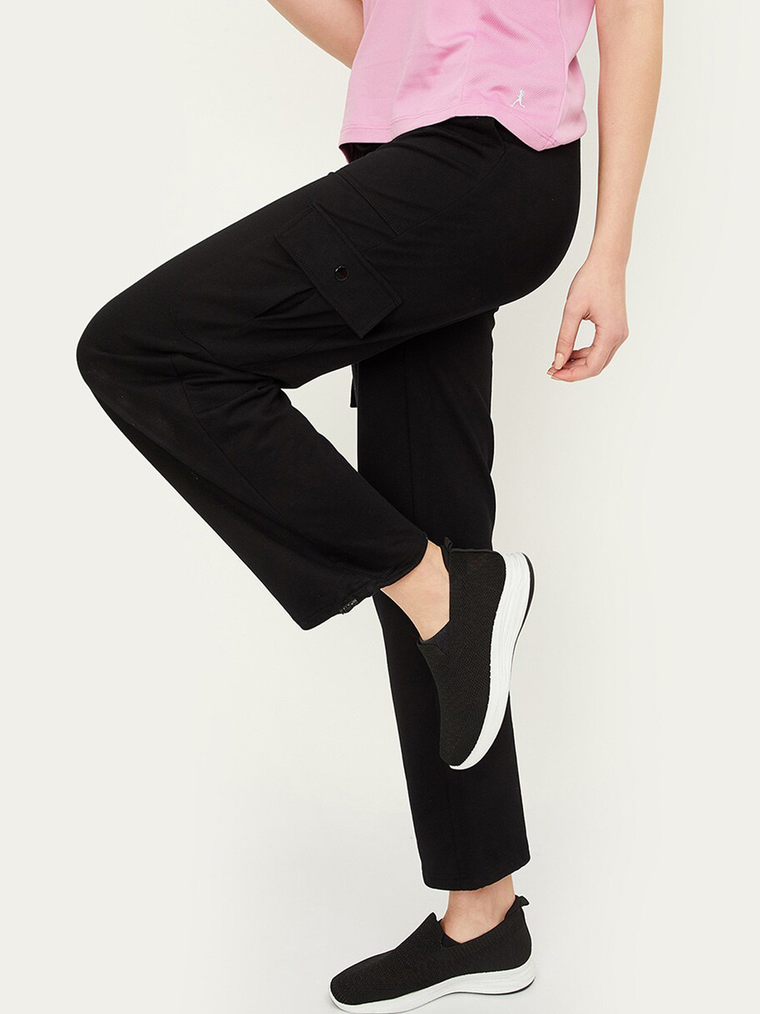 max Women Cotton Mid Rise Track Pants