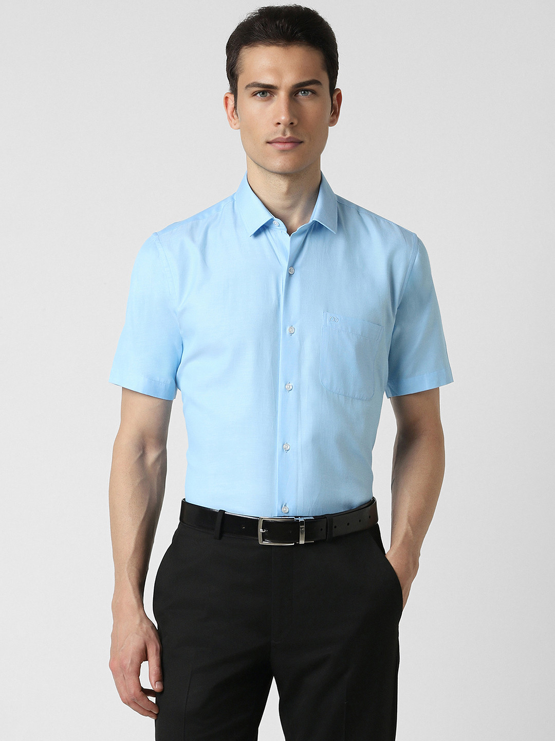Peter England Short Sleeves Cotton Formal Shirt