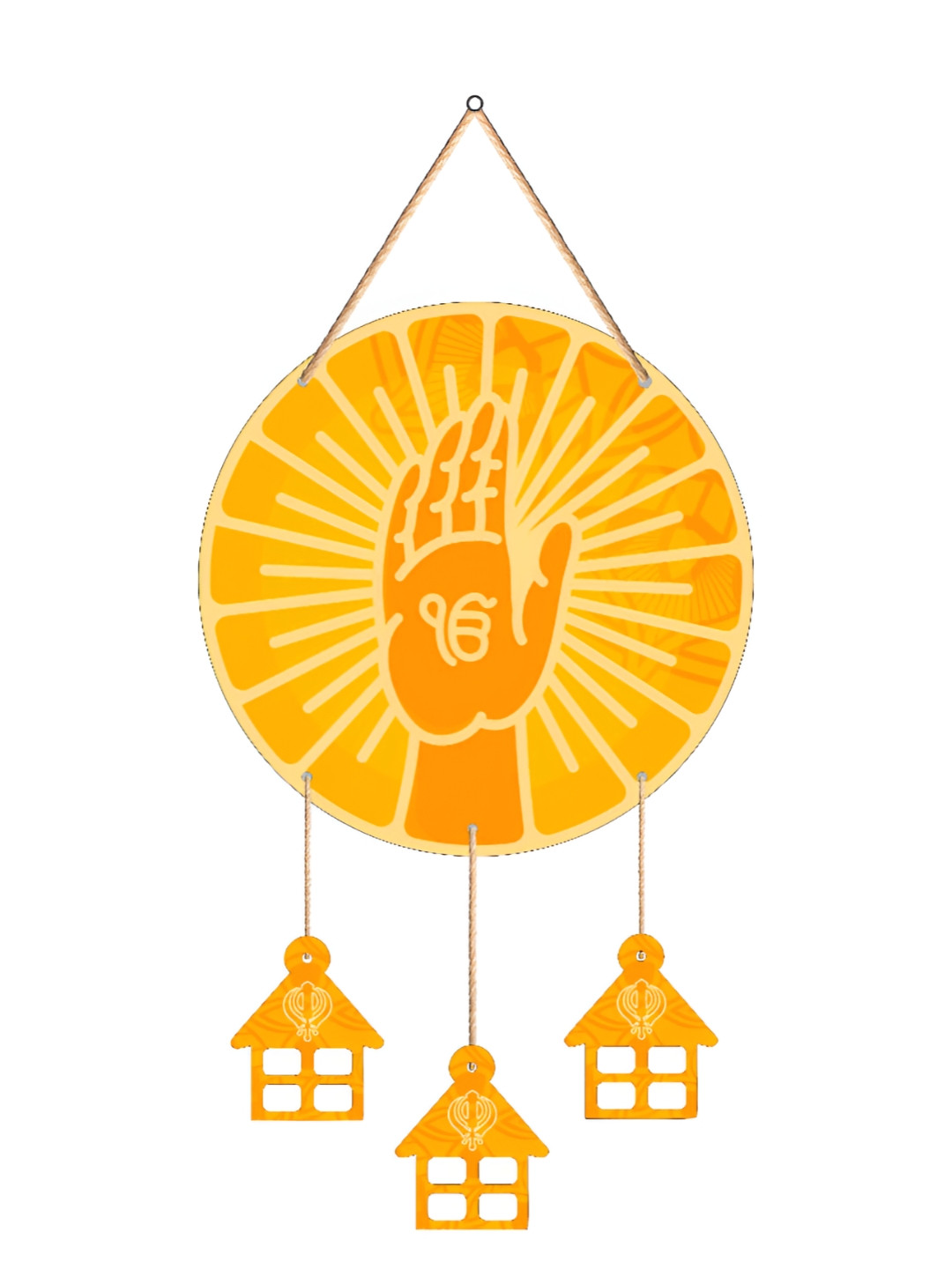 SAF Om Shanti Wood Ethnic Motifs Glossy Hanging Bedroom Spiritual Wall Decor-18In