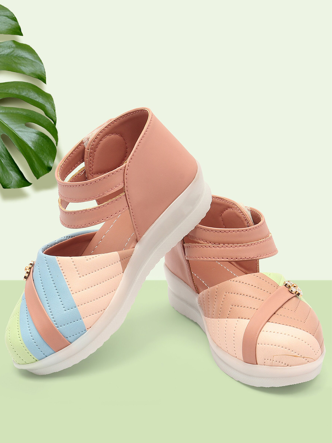 BAESD Girls Colourblocked Mary Jane Flats