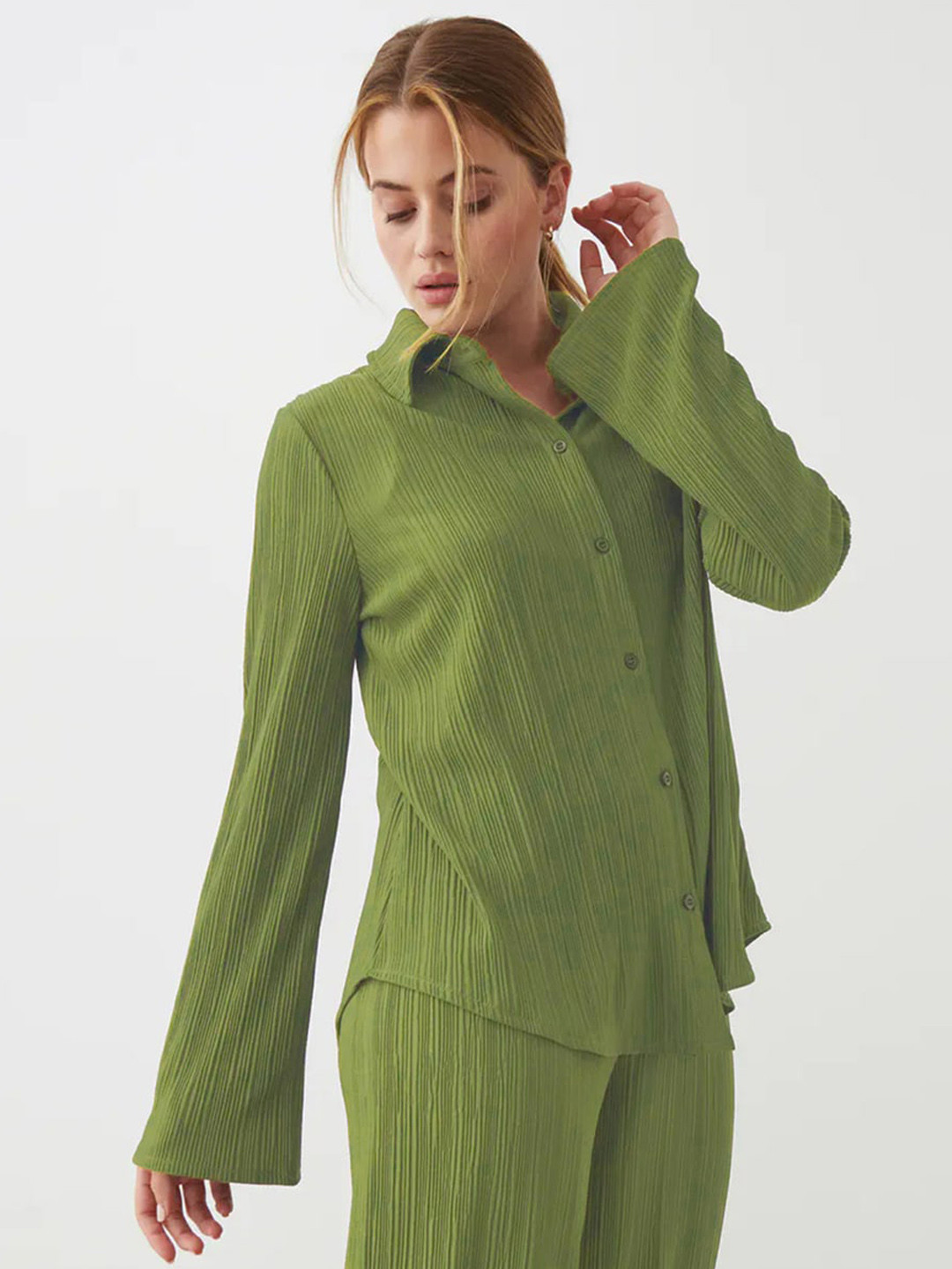 Selvia Self Design Long Sleeves Shirt With Trouser