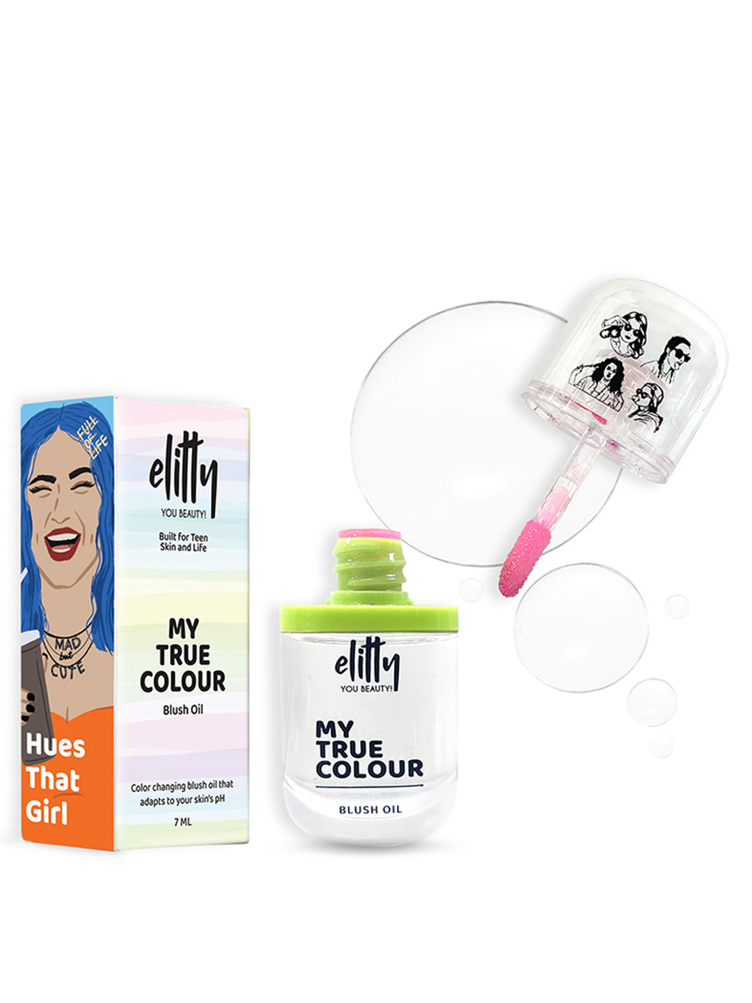 Elitty My True Colour Lip Oil With Vitamin E - 7ml - Pink