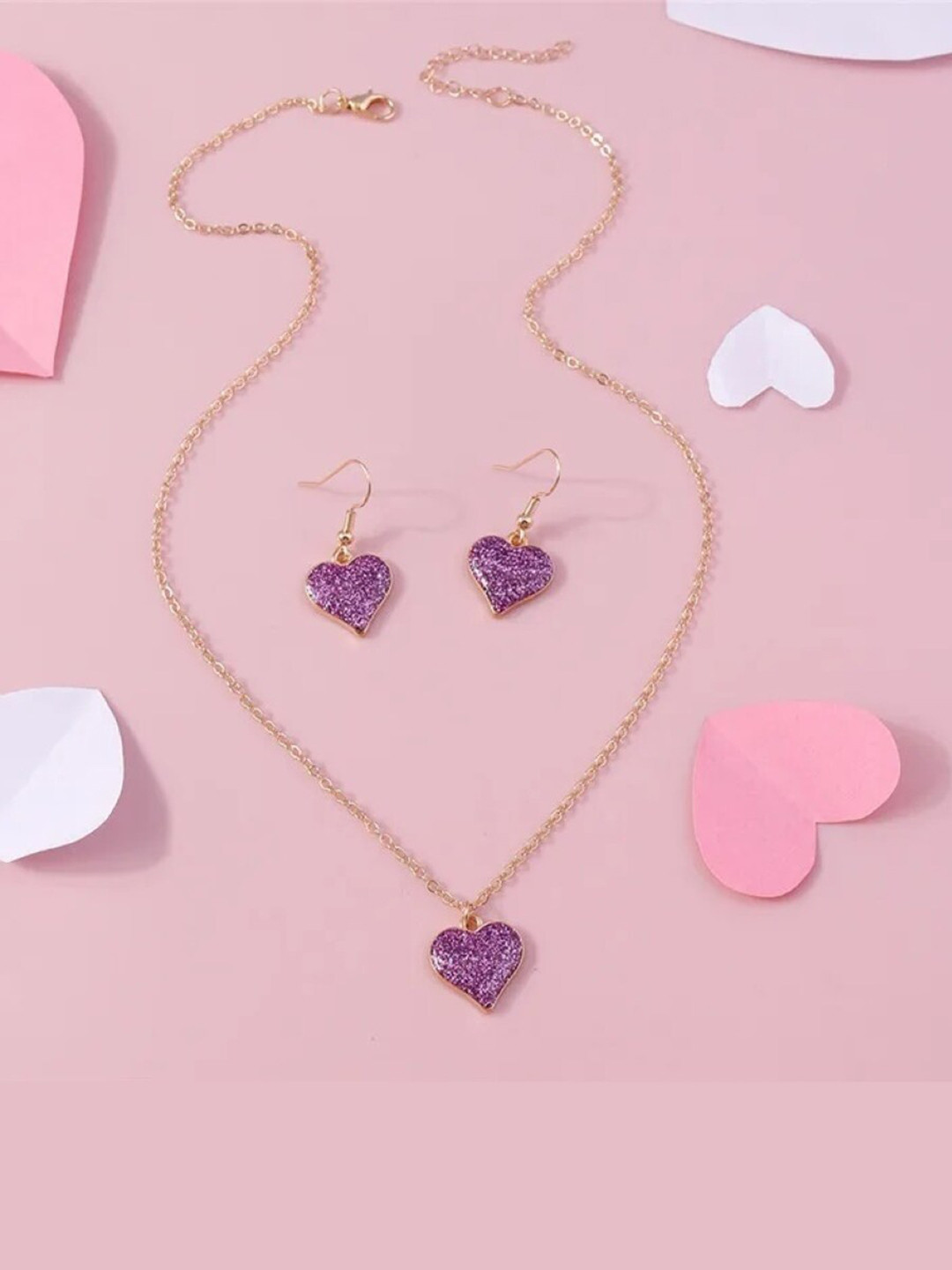 EL REGALO Heart-Charm Jewellery Set