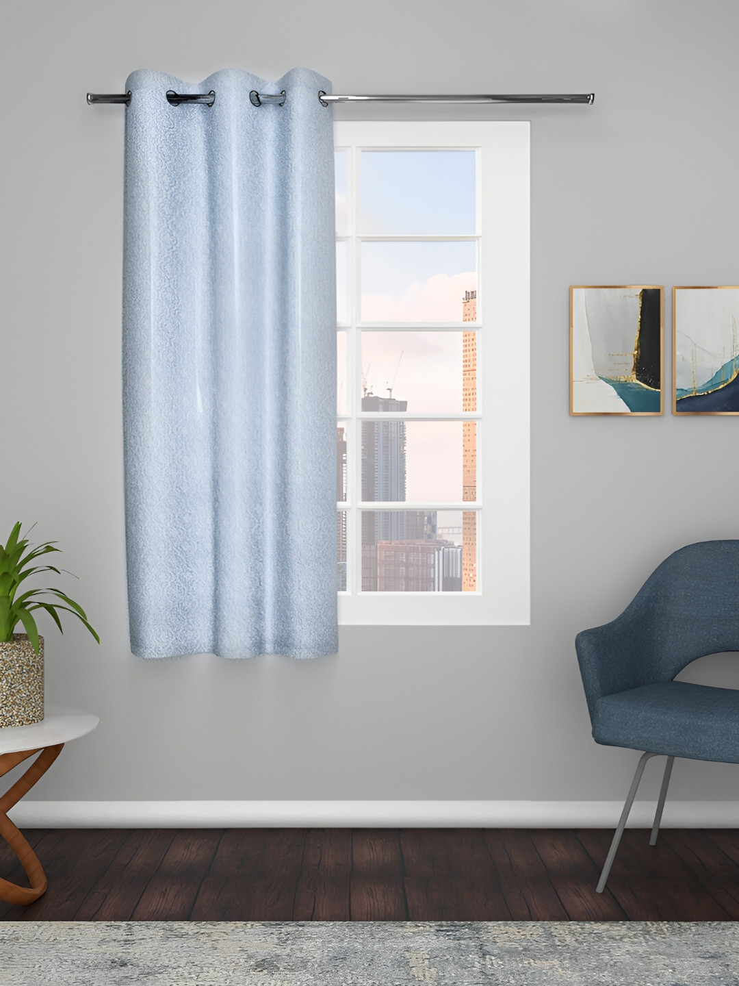 THE CONVERSION Grey Abstract Jacquard Window Curtain