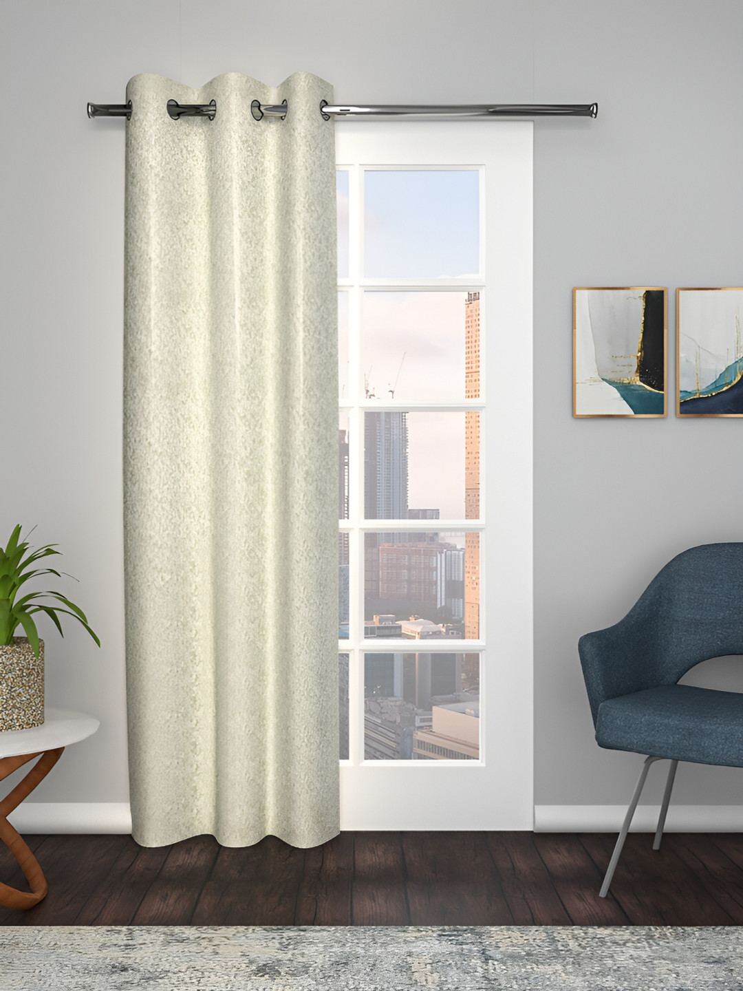 THE CONVERSION Green Geometric Jacquard Long Door Curtain
