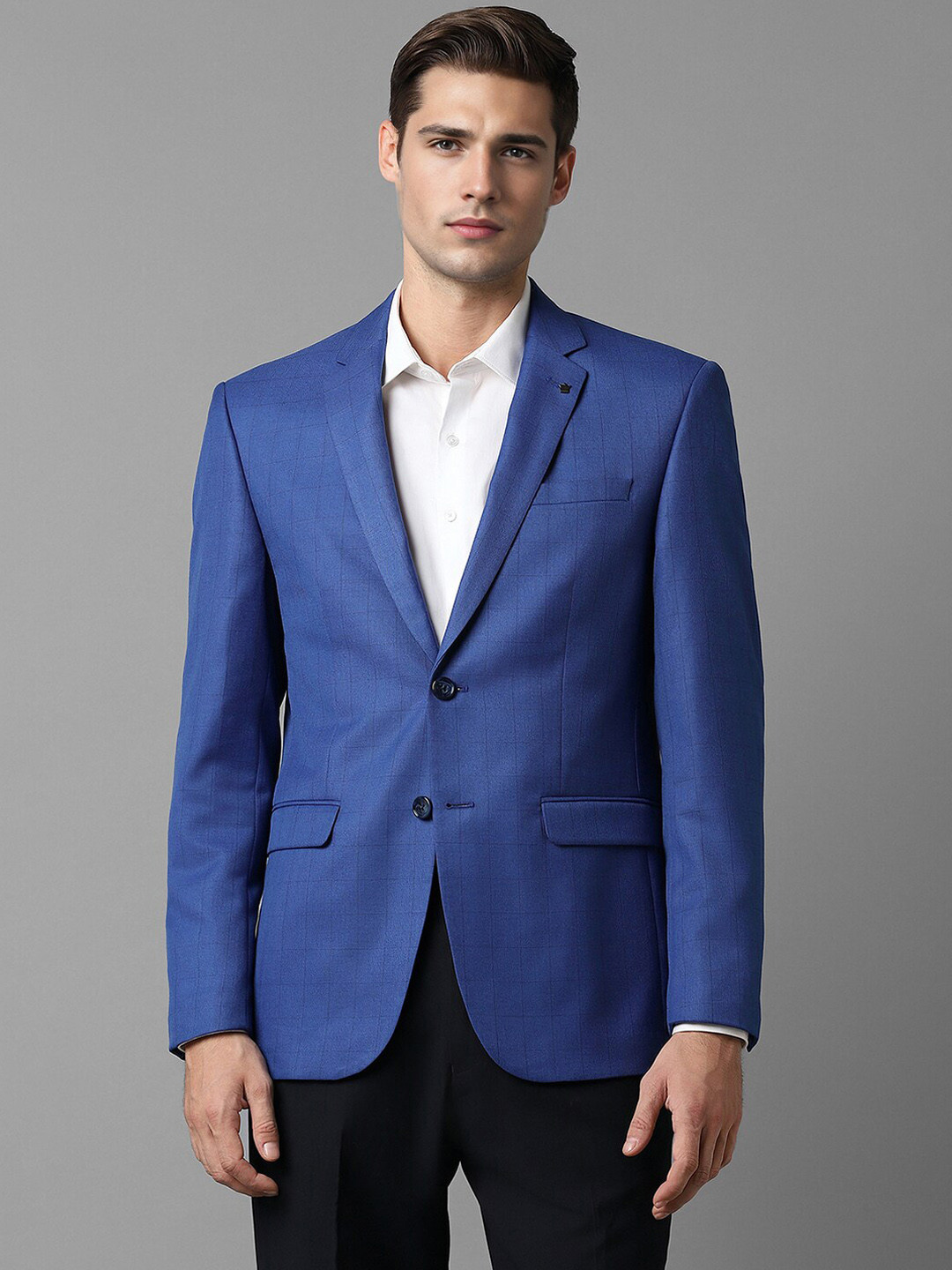 Louis Philippe Notched Lapel Long Sleeves Single-Breasted Blazer