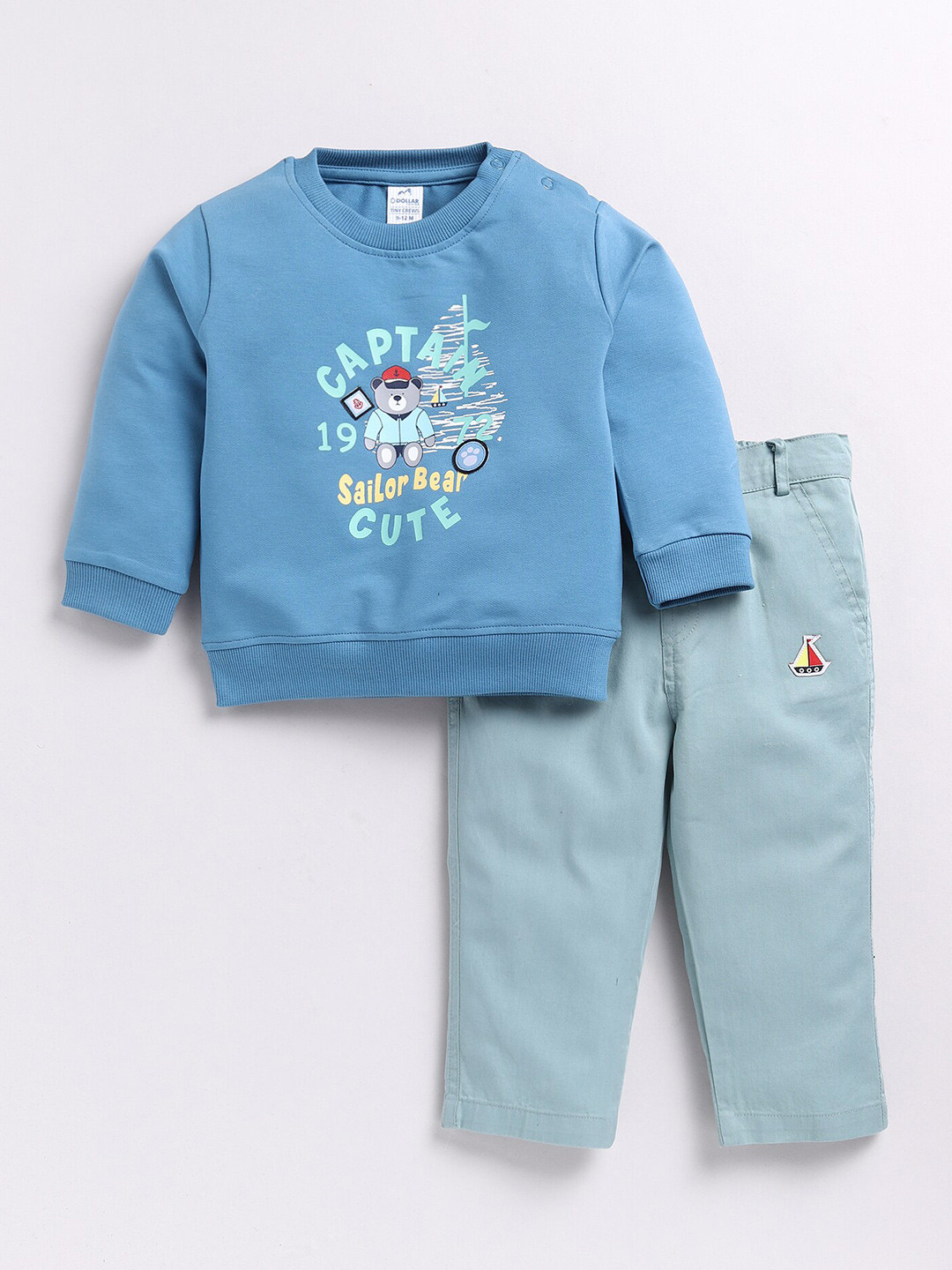 Dollar Kid Super Soft Printed Long Sleeves T Shirt With Twill Pant Set